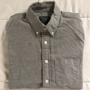 Gray Abercrombie and Fitch Button Down Dress Shirt